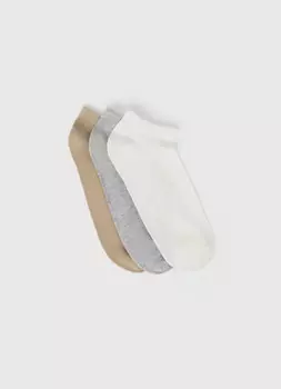 Короткие носки, 3 пары, Бежевый