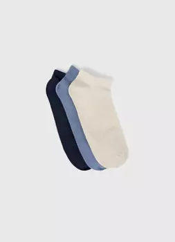 Короткие носки, 3 пары, Голубой