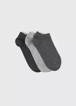 Короткие носки, 3 пары, Серый