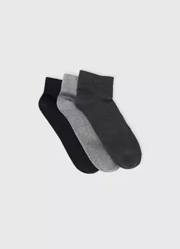 Короткие носки, 3 пары, Серый
