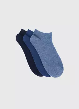 Короткие носки, 3 пары, Синий