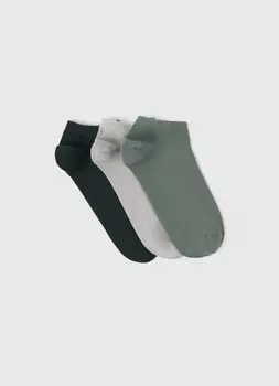Короткие носки, 3 пары, Зеленый