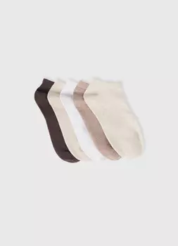 Короткие носки, 5 пар, Бежевый