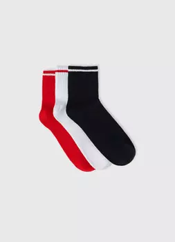 Короткие носки для мальчиков, 3 пары, Красный