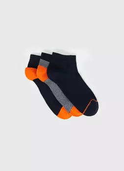 Короткие носки в полоску, 3 пары, Синий