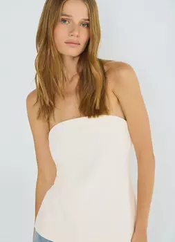 Корсетный топ из поливискозы, Бежевый