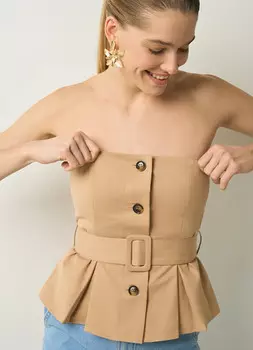 Корсетный жилет, Бежевый