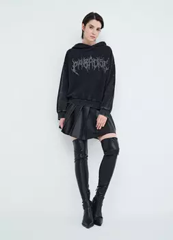 Кожаная юбка в складку, Черный