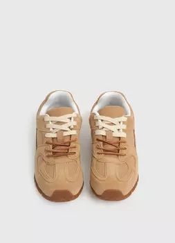 Кроссовки из натуральной кожи, Бежевый