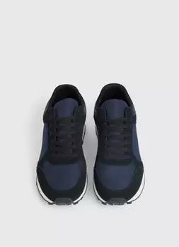 Кроссовки с замшевыми вставками, Синий