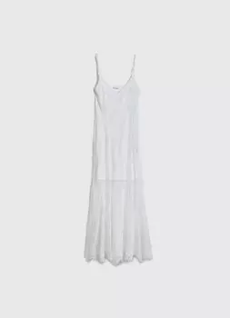 Кружевное платье на тонких бретелях, Белый