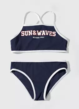 Купальник для девочек, Синий