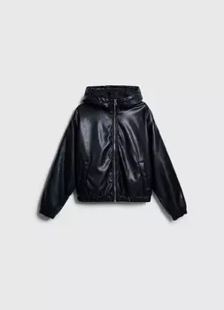 Куртка из искусственной кожи для девочек, Черный
