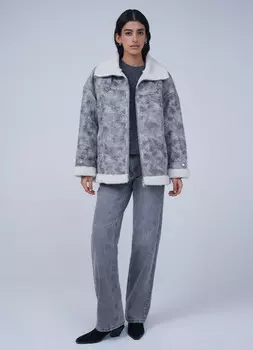 Куртка из искусственной кожи, Серый