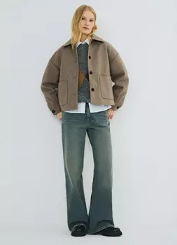 Куртка из пальтовой ткани, Бежевый