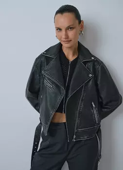 Куртка-косуха из экокожи, Серый