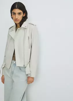 Куртка-косуха из искусственной кожи, Бежевый