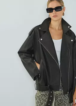 Куртка-косуха из искусственной кожи, Коричневый