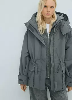 Куртка-парка с капюшоном, Серый