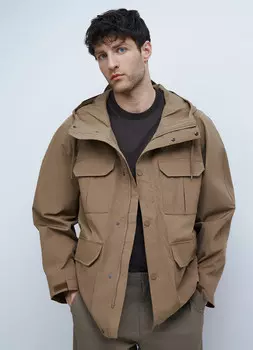Куртка-парка с накладными карманами, Бежевый