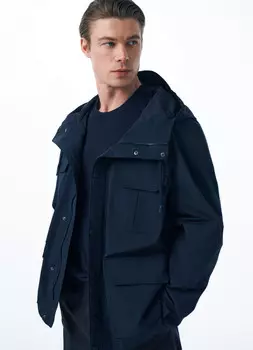 Куртка-парка с накладными карманами, Синий