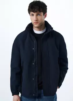 Куртка-парка со съёмным капюшоном, Синий