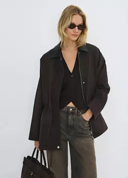 Куртка-рубашка из хлопка, Коричневый