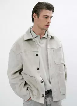 Куртка-рубашка из искусственной замши, Бежевый