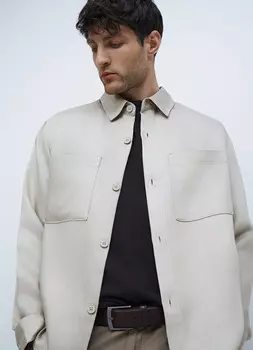 Куртка-рубашка из лиоцелла, Бежевый