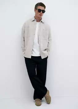 Куртка-рубашка из твила, Бежевый