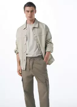 Куртка-рубашка из твила, Бежевый