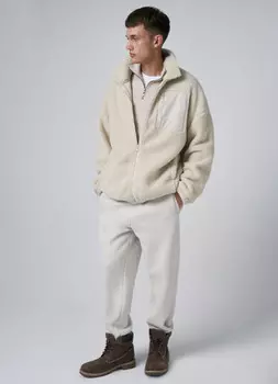 Куртка с накладным карманом, Бежевый