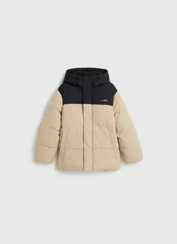 Утеплённая куртка со стопперами для мальчиков, Бежевый