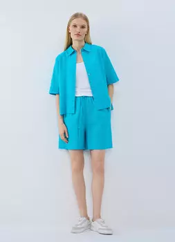 Льняная рубашка, Голубой