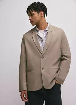 Льняной пиджак, Бежевый