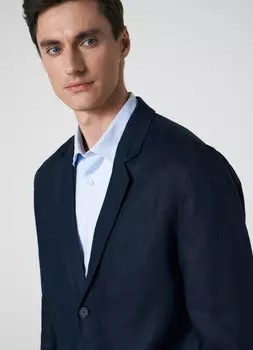 Льняной пиджак, Синий