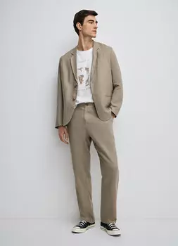 Льняные брюки, Бежевый