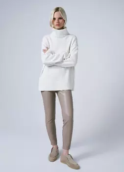 Легинсы из экокожи, Бежевый