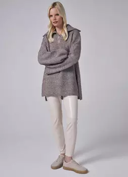 Легинсы из экокожи, Бежевый