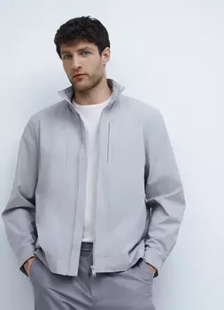 Лёгкая куртка с воротником-стойкой, Серый