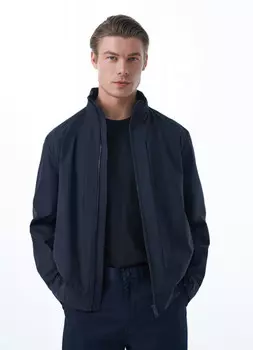 Лёгкая куртка с воротником-стойкой, Синий