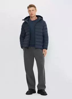 Лёгкая утеплённая куртка с капюшоном, Синий