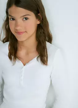 Лонгслив для девочек, Белый