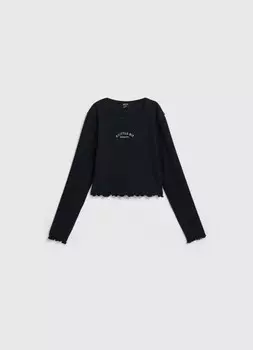 Лонгслив для девочек, Черный