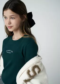 Лонгслив для девочек, Зеленый