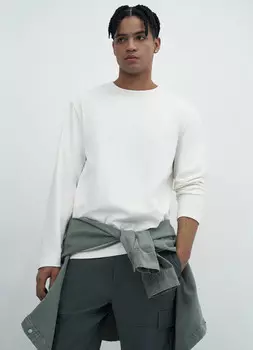 Лонгслив из хлопка, Белый