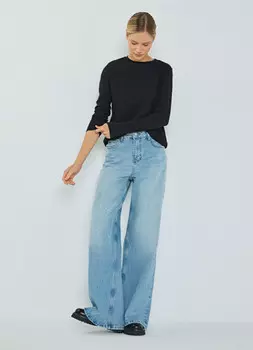 Лонгслив из плотного интерлока, Черный