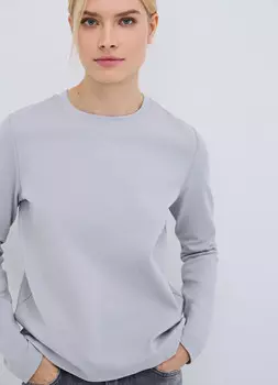 Лонгслив из плотного интерлока, Серый