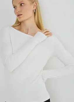 Лонгслив из вискозы, Белый