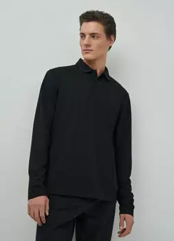 Лонгслив-поло, Черный
